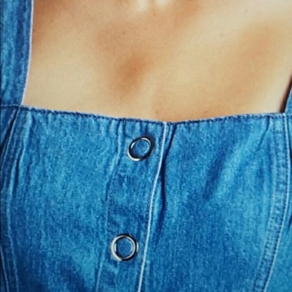 Denim Blue Button Up Mini Dress - Picture 8 of 11